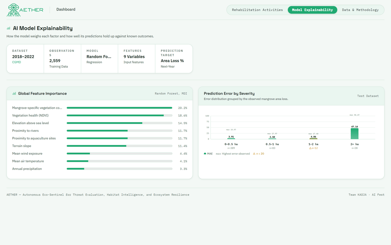 AETHER — model explainability charts